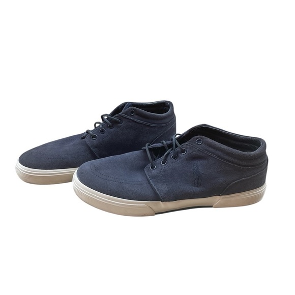 Polo Ralph Lauren Other - Polo Ralph Lauren Blue Sneakers Size 10.5 D Faxon Mid II Suede Lace Up Shoes